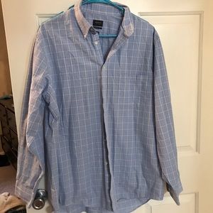 Blue and white collared shirt